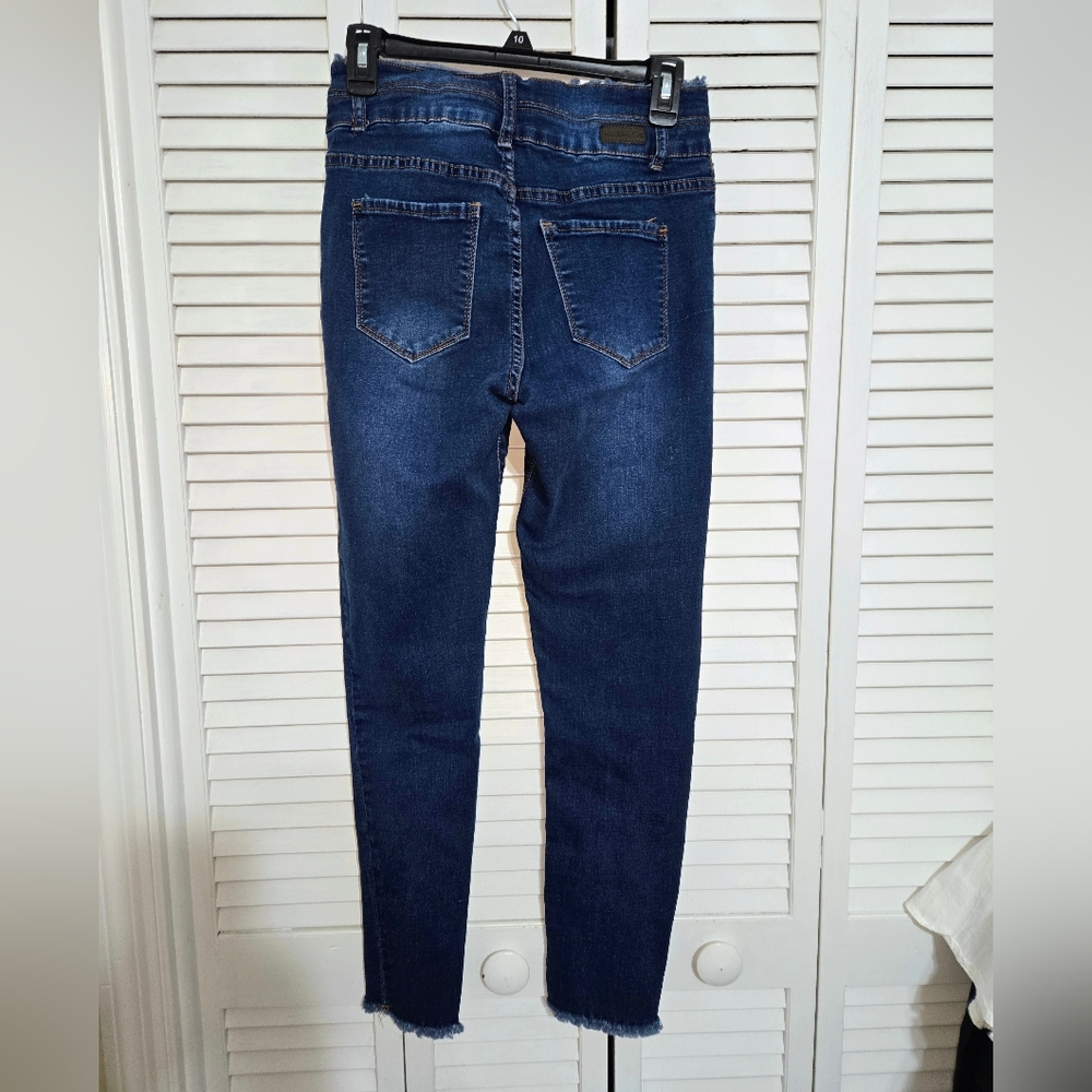 Vince Blue Co Women's 9 Raw Hem Distressed Jeans - Picture 5 of 14